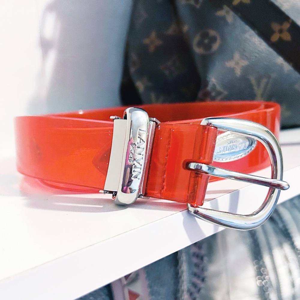 Auth. Lanvin Rare Vintage Neon Jelly Logo Belt - Picture 4 of 12